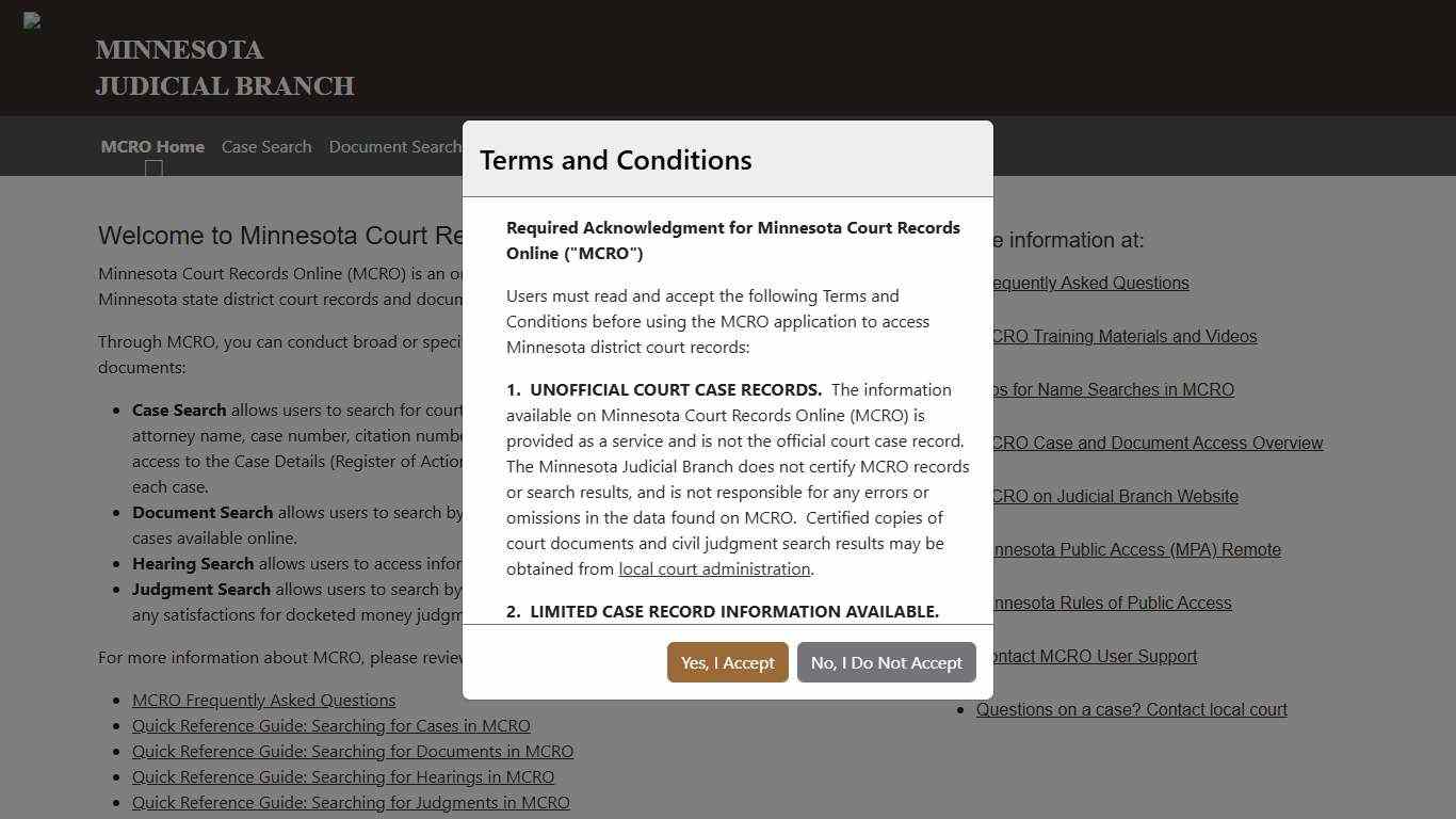 Home Page - Minnesota Court Records Online (MCRO)